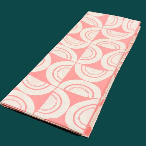 Vintage 70s Truprest Daringly Danish Pink Pillowcase SINGLE: Mod Geometric - Picture 10 of 14